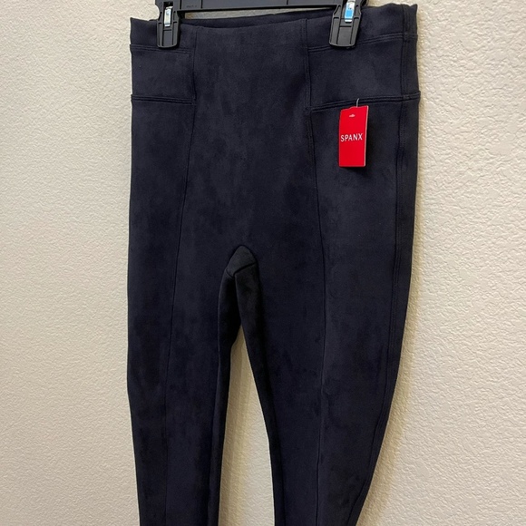 NWT SPANX | Comfortable Classic Navy Faux Suede Soft Chic Leggings | Size S - Picture 7 of 11